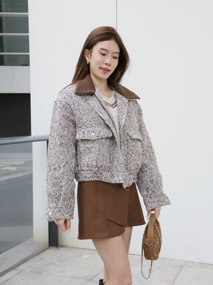Tweed Style Collar Jacket