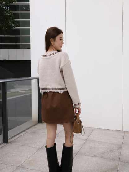 Big V Cropped Sweater