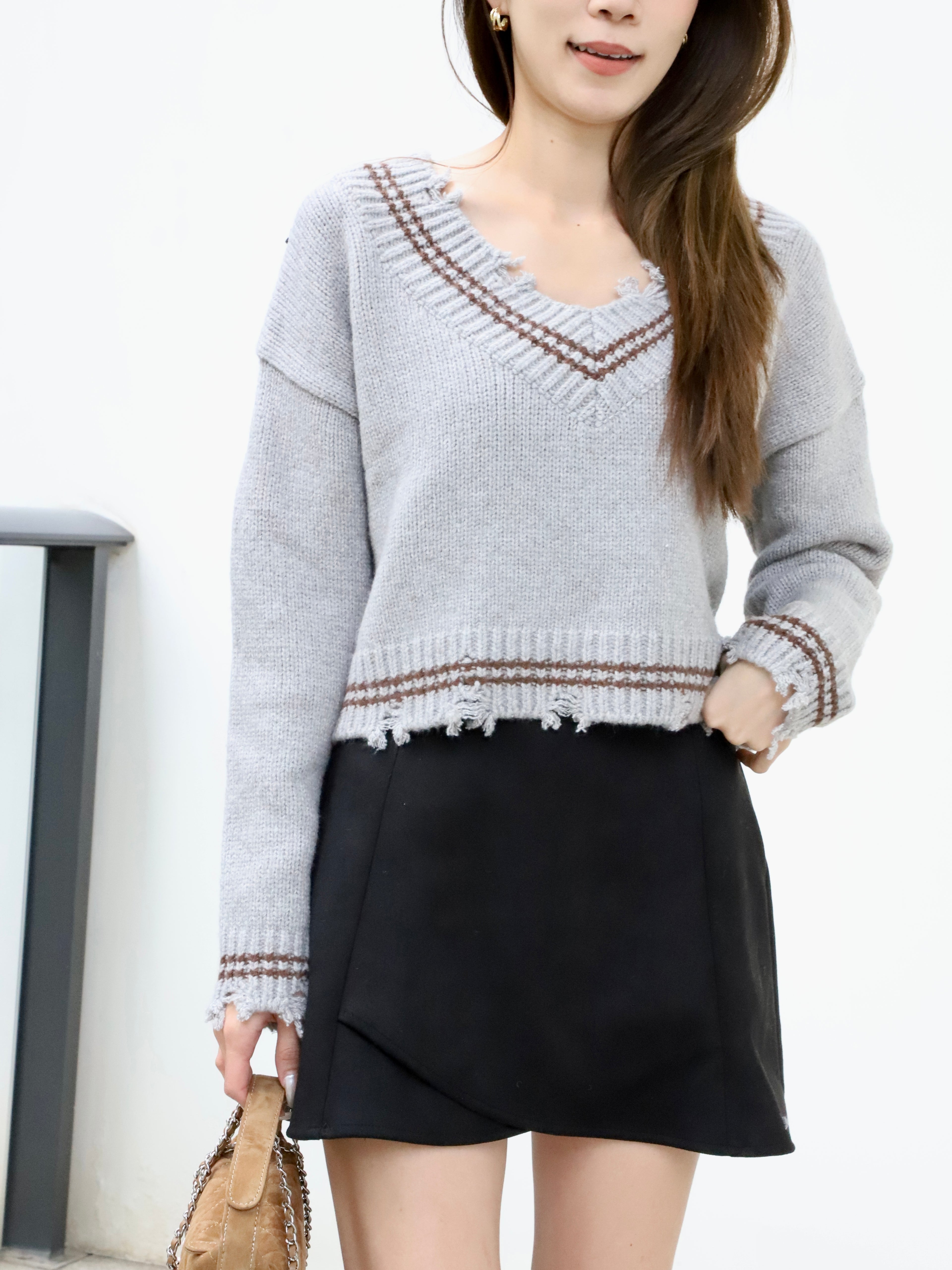 Big V Cropped Sweater