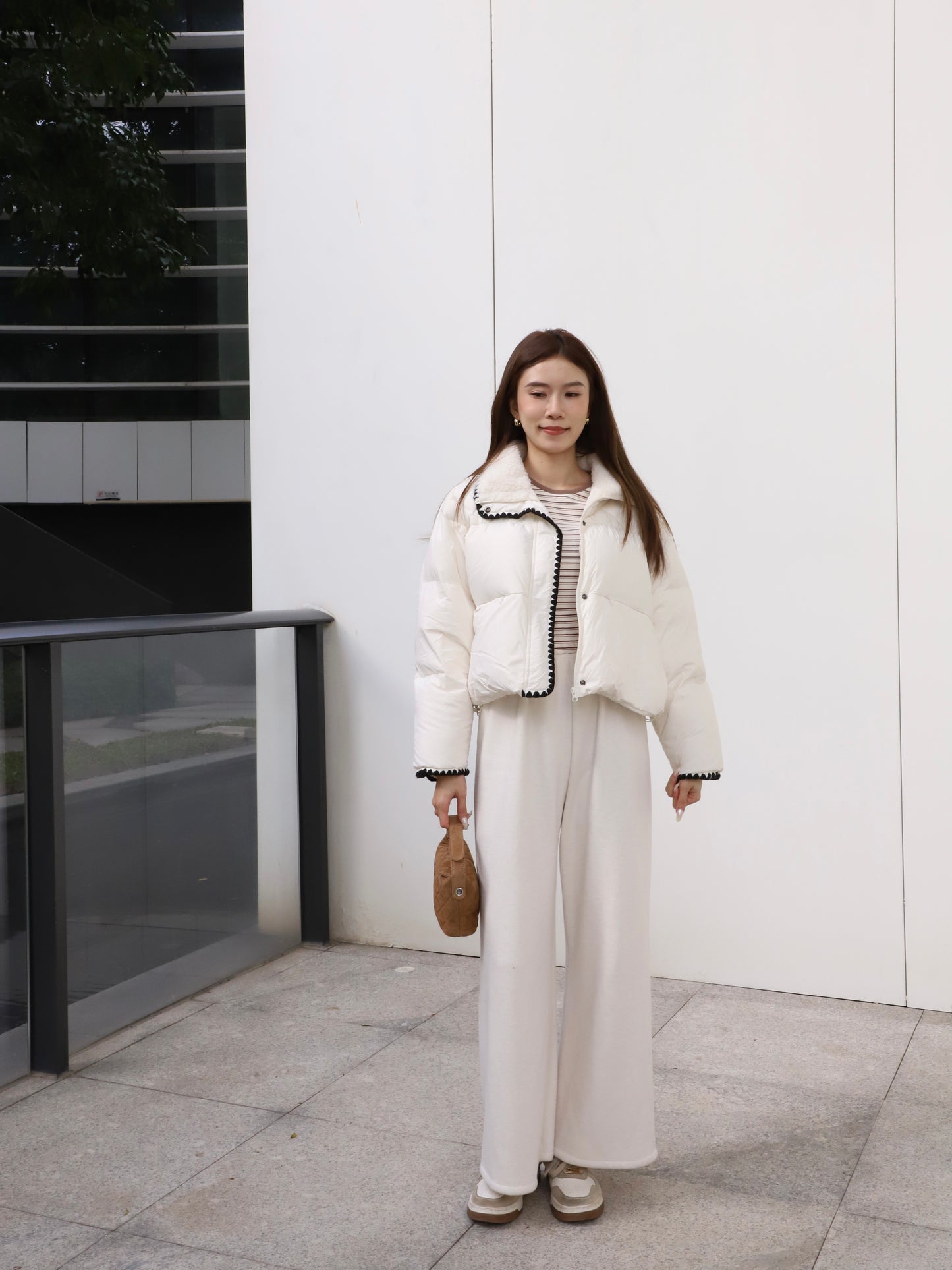 Mix Collar Designed Down Jacket