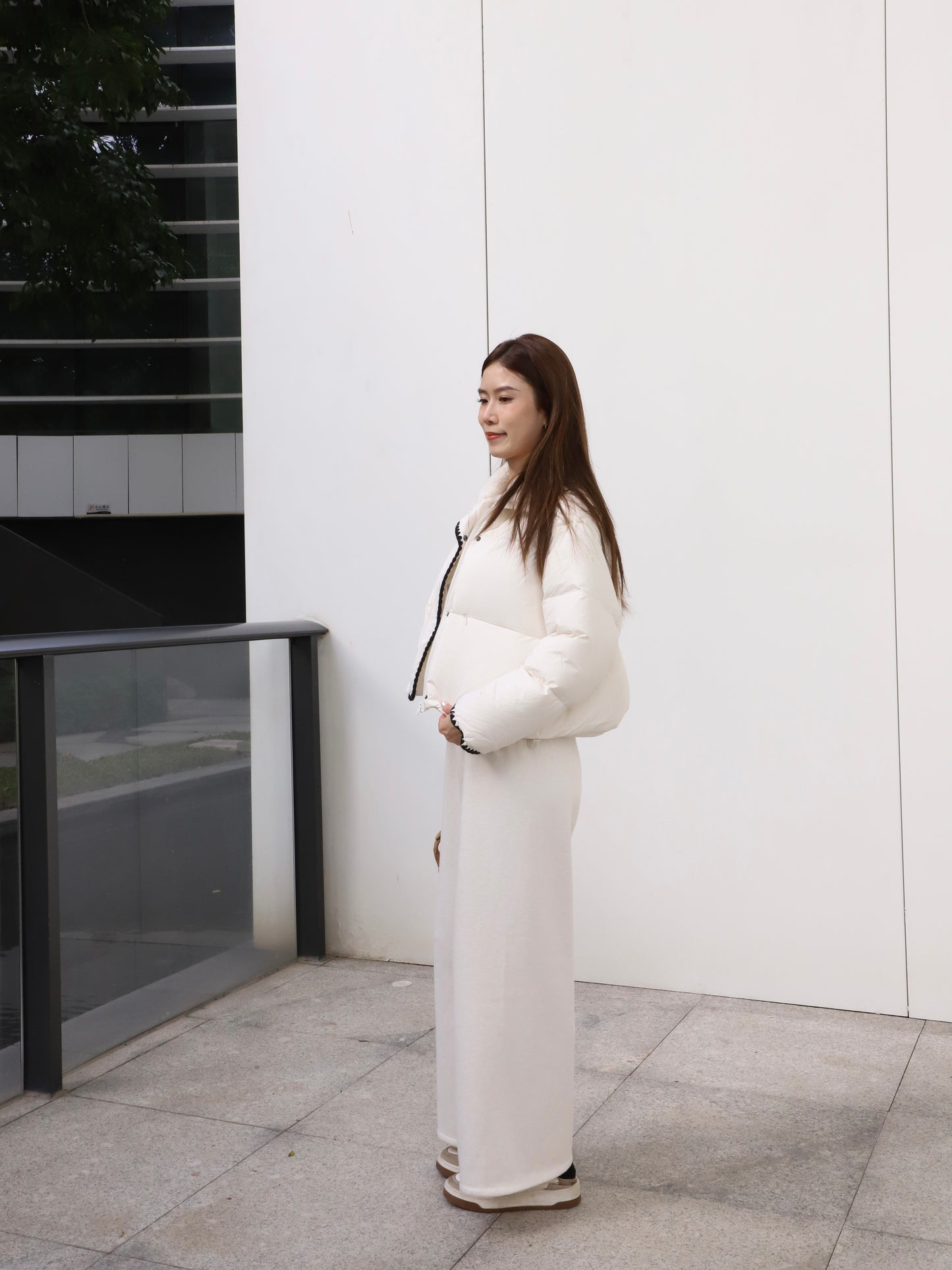 Mix Collar Designed Down Jacket