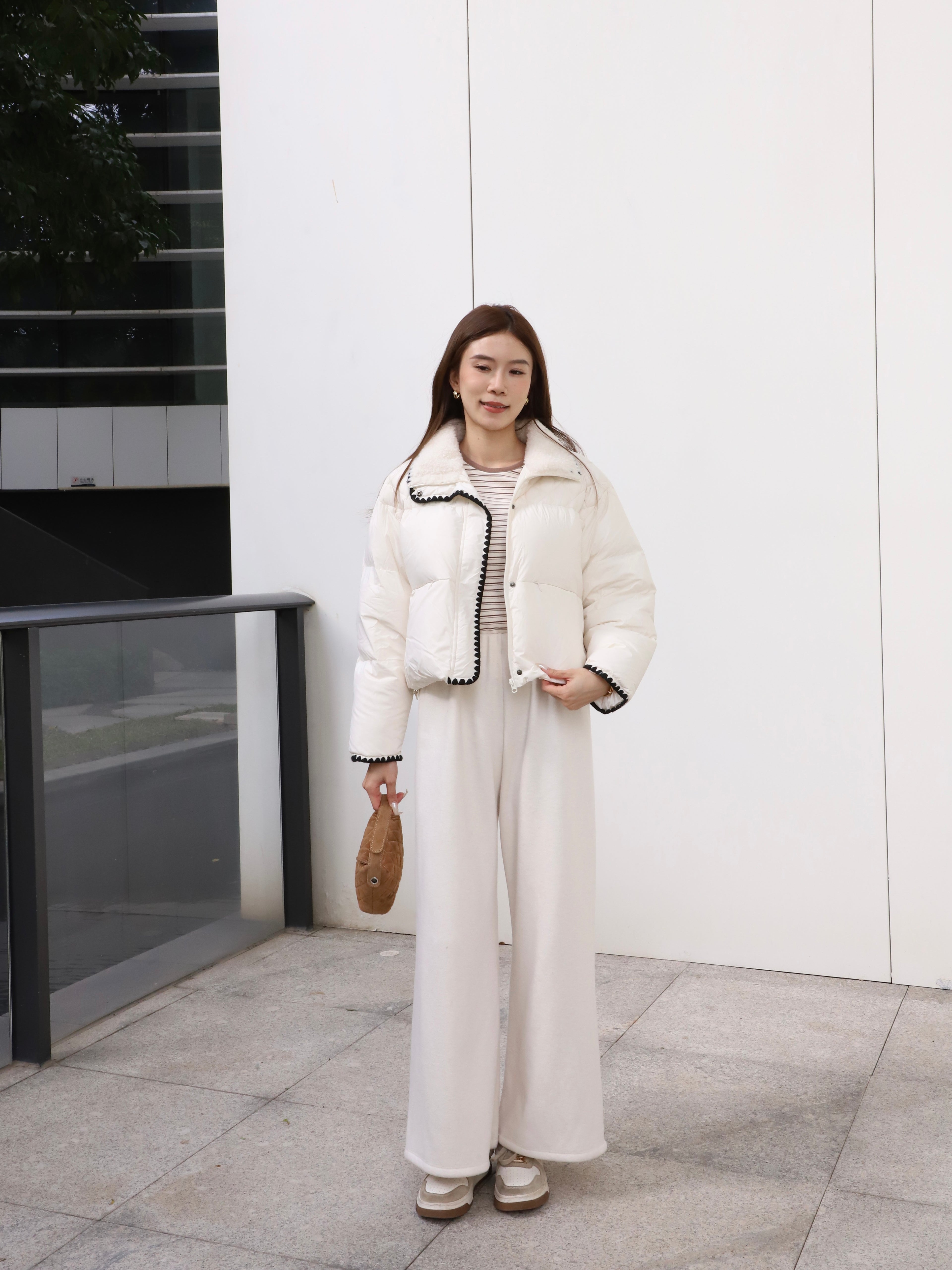 Mix Collar Designed Down Jacket