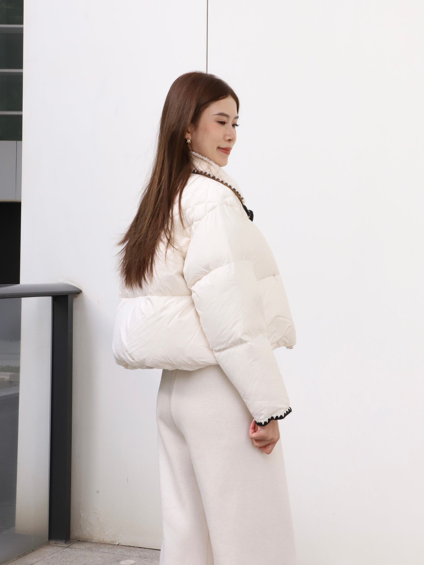 Mix Collar Designed Down Jacket