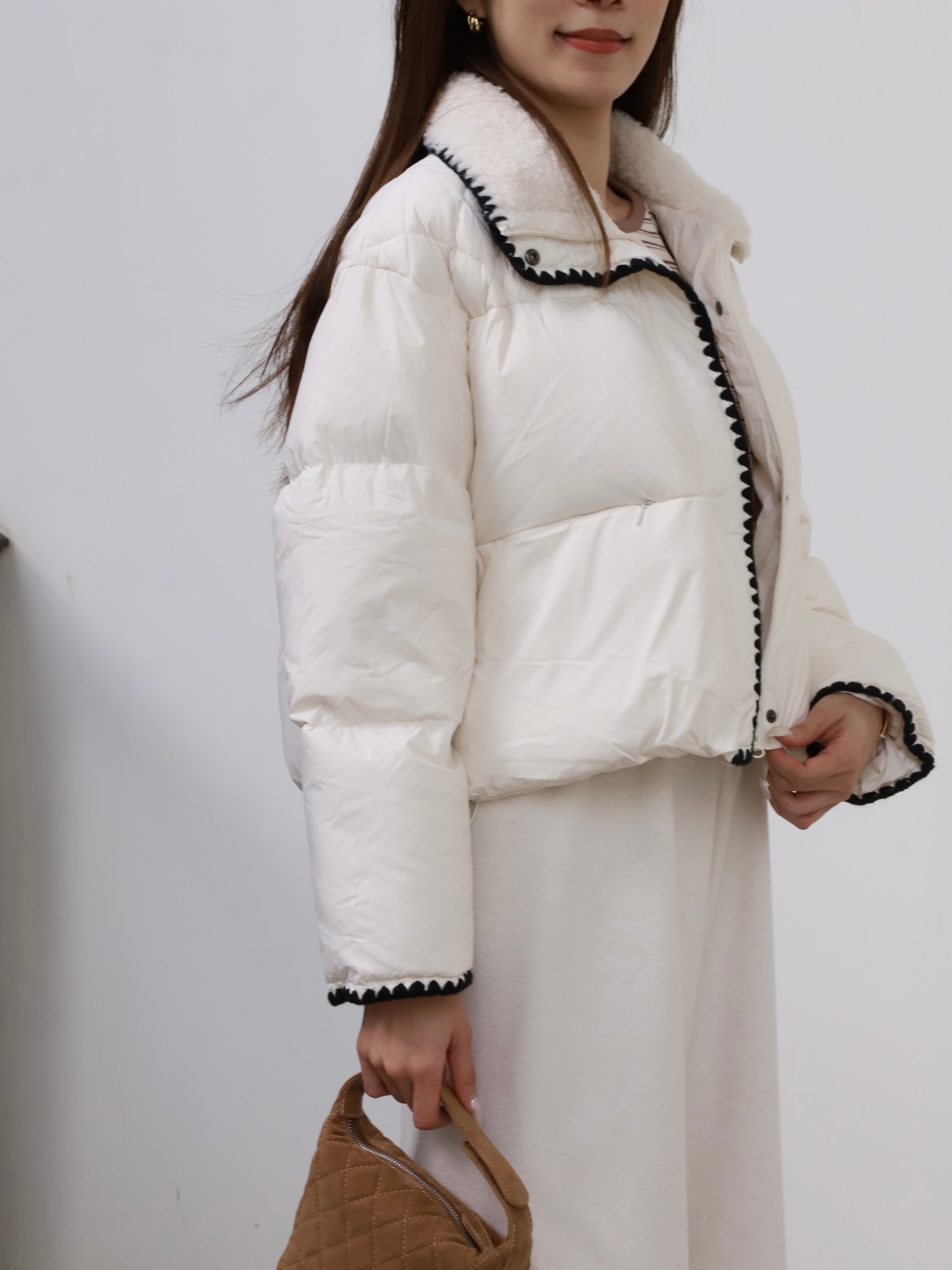 Mix Collar Designed Down Jacket