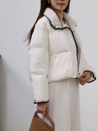 Mix Collar Designed Down Jacket