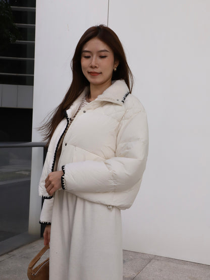 Mix Collar Designed Down Jacket