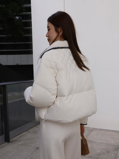 Mix Collar Designed Down Jacket