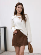 V Button Oversized Sweater