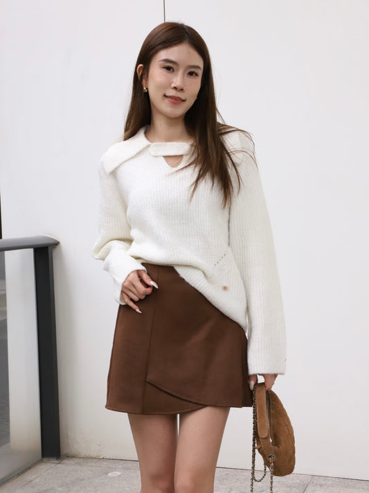 V Button Oversized Sweater