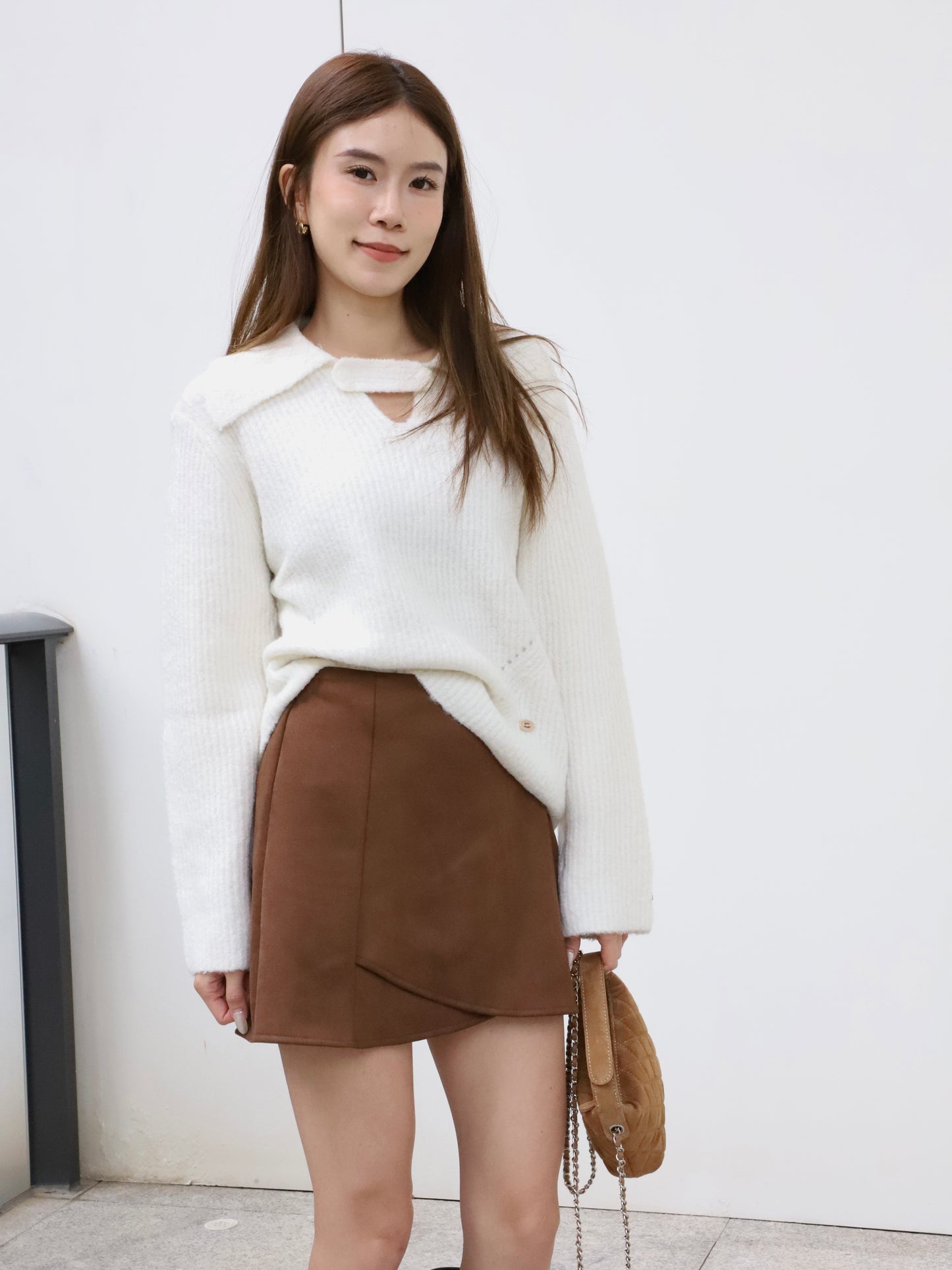V Button Oversized Sweater