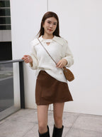 V Button Oversized Sweater