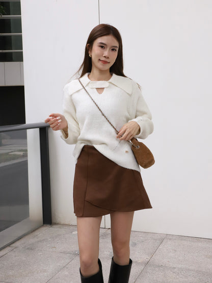 V Button Oversized Sweater