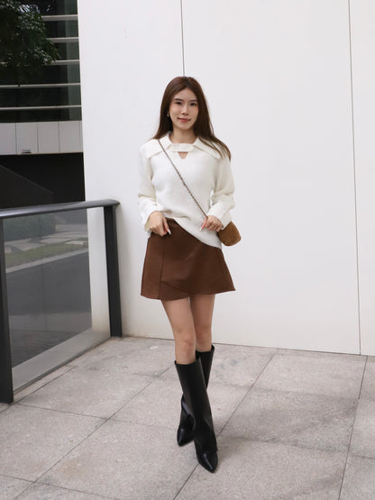 V Button Oversized Sweater