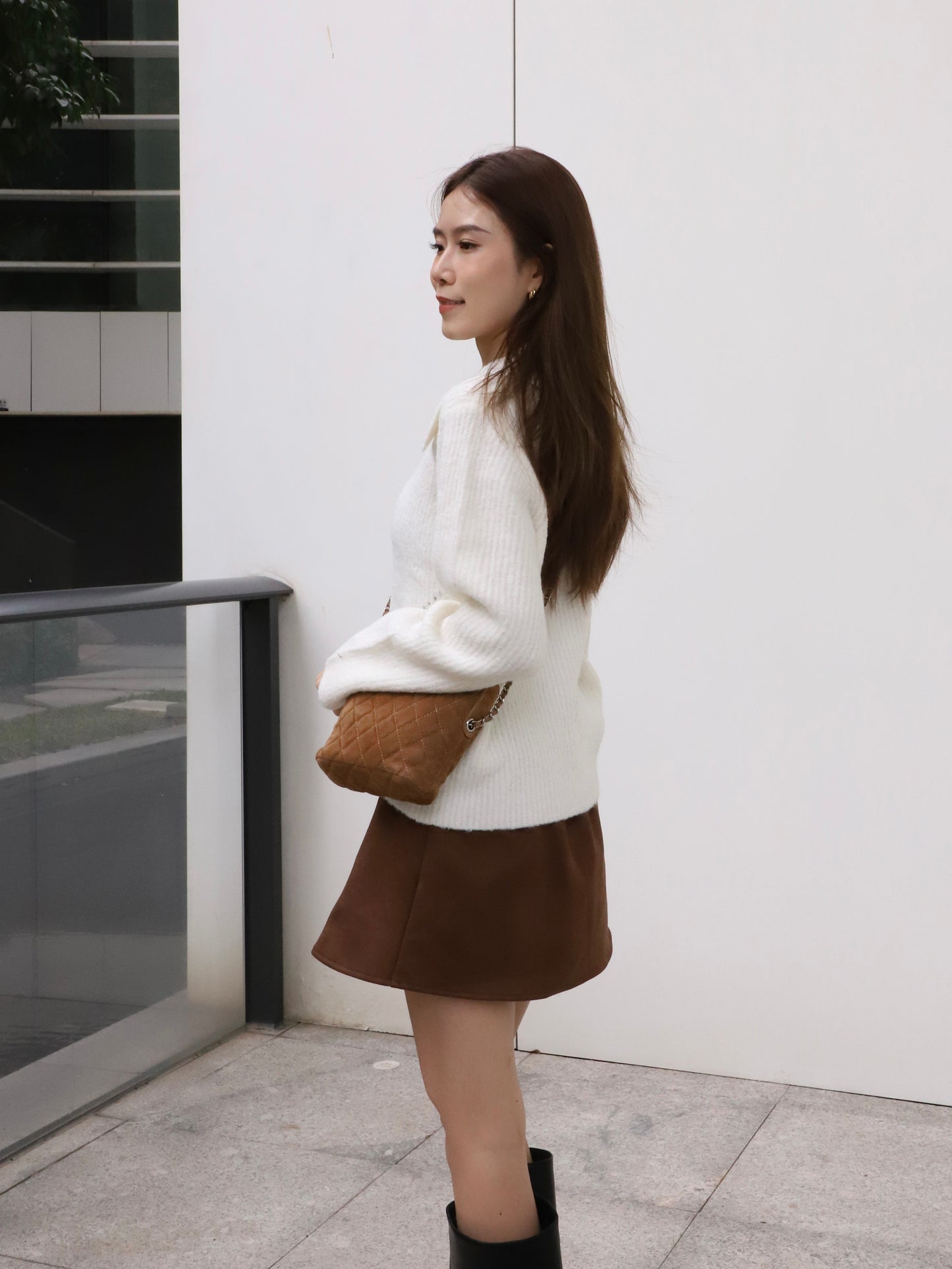 V Button Oversized Sweater