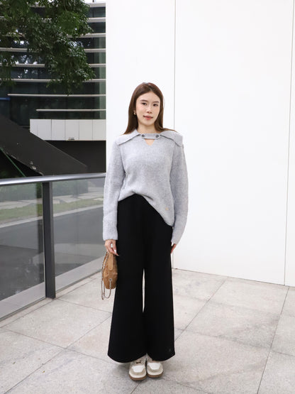 V Button Oversized Sweater