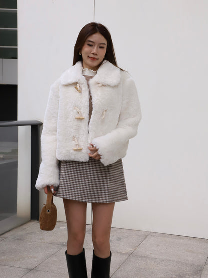 Fluffy Button Jacket