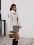 Fluffy Button Jacket