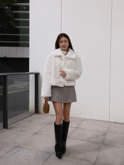 Fluffy Button Jacket
