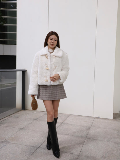 Fluffy Button Jacket