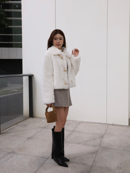 Fluffy Button Jacket