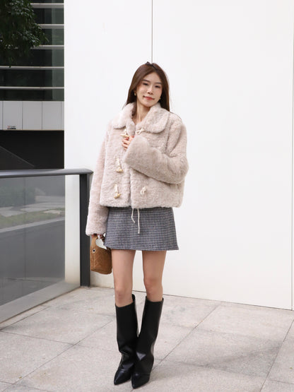 Fluffy Button Jacket