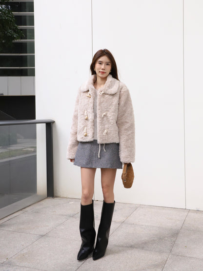 Fluffy Button Jacket