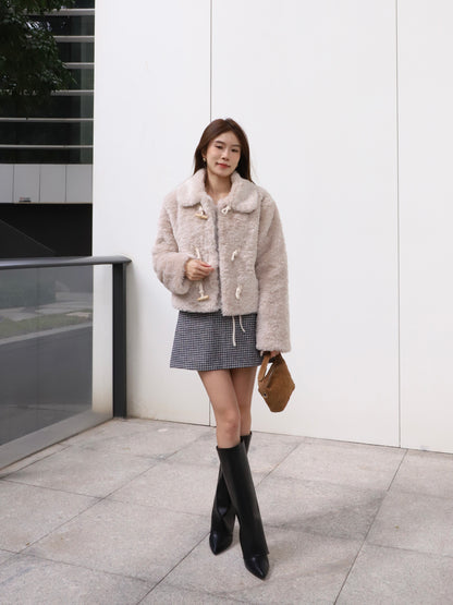 Fluffy Button Jacket