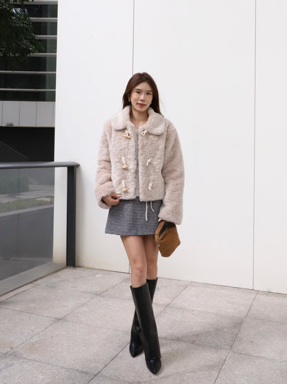 Fluffy Button Jacket