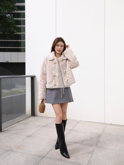 Fluffy Button Jacket