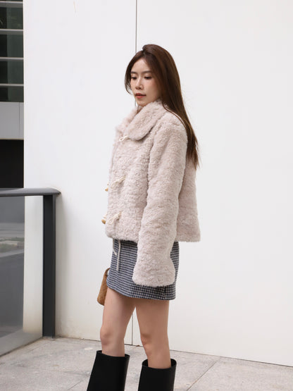 Fluffy Button Jacket