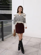 Striped Gold Button Sweater