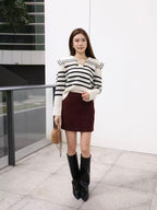 Striped Gold Button Sweater