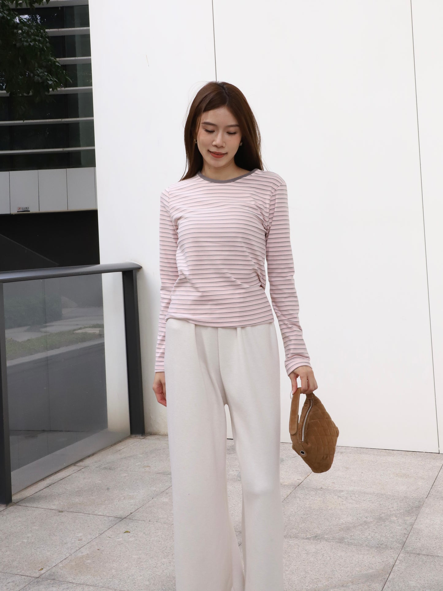 Striped Sheep Like Long Sleeves Top