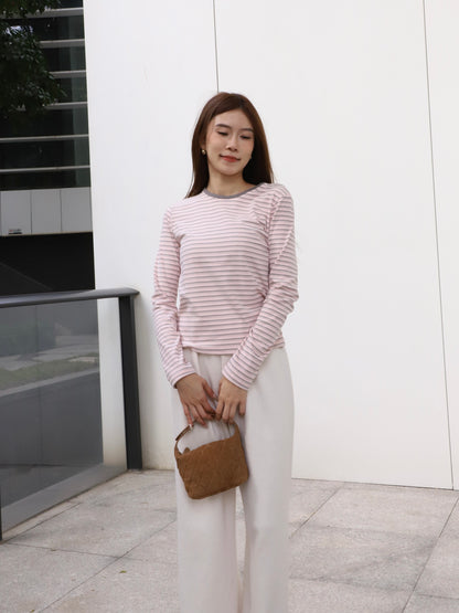 Striped Sheep Like Long Sleeves Top