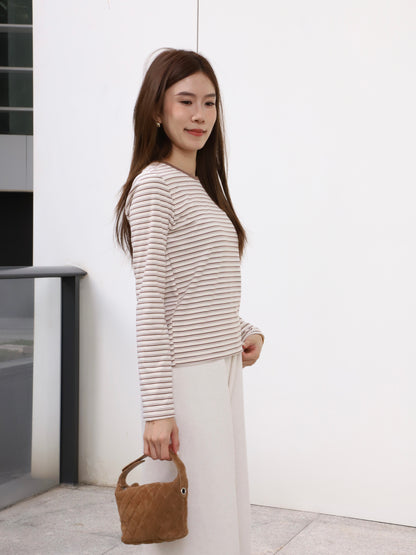 Striped Sheep Like Long Sleeves Top