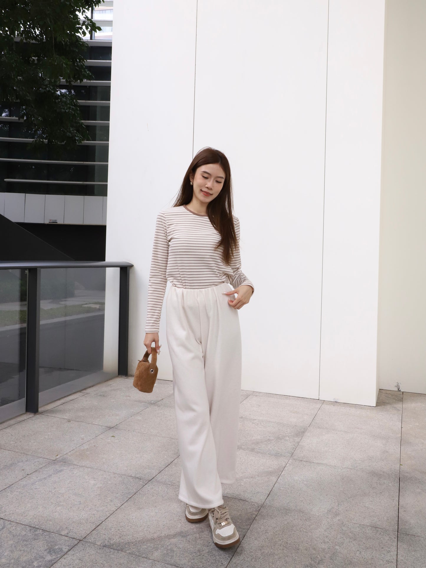 Striped Sheep Like Long Sleeves Top