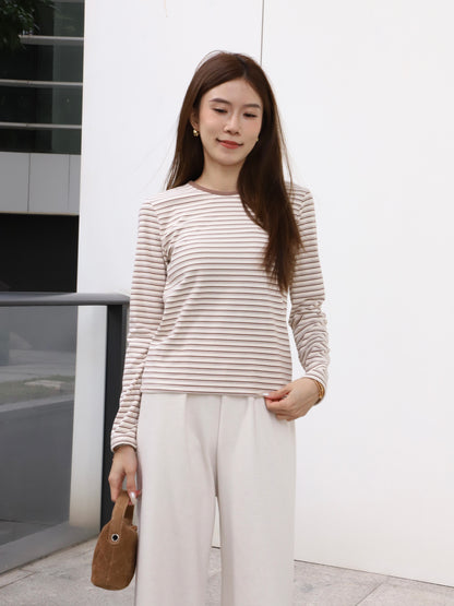 Striped Sheep Like Long Sleeves Top