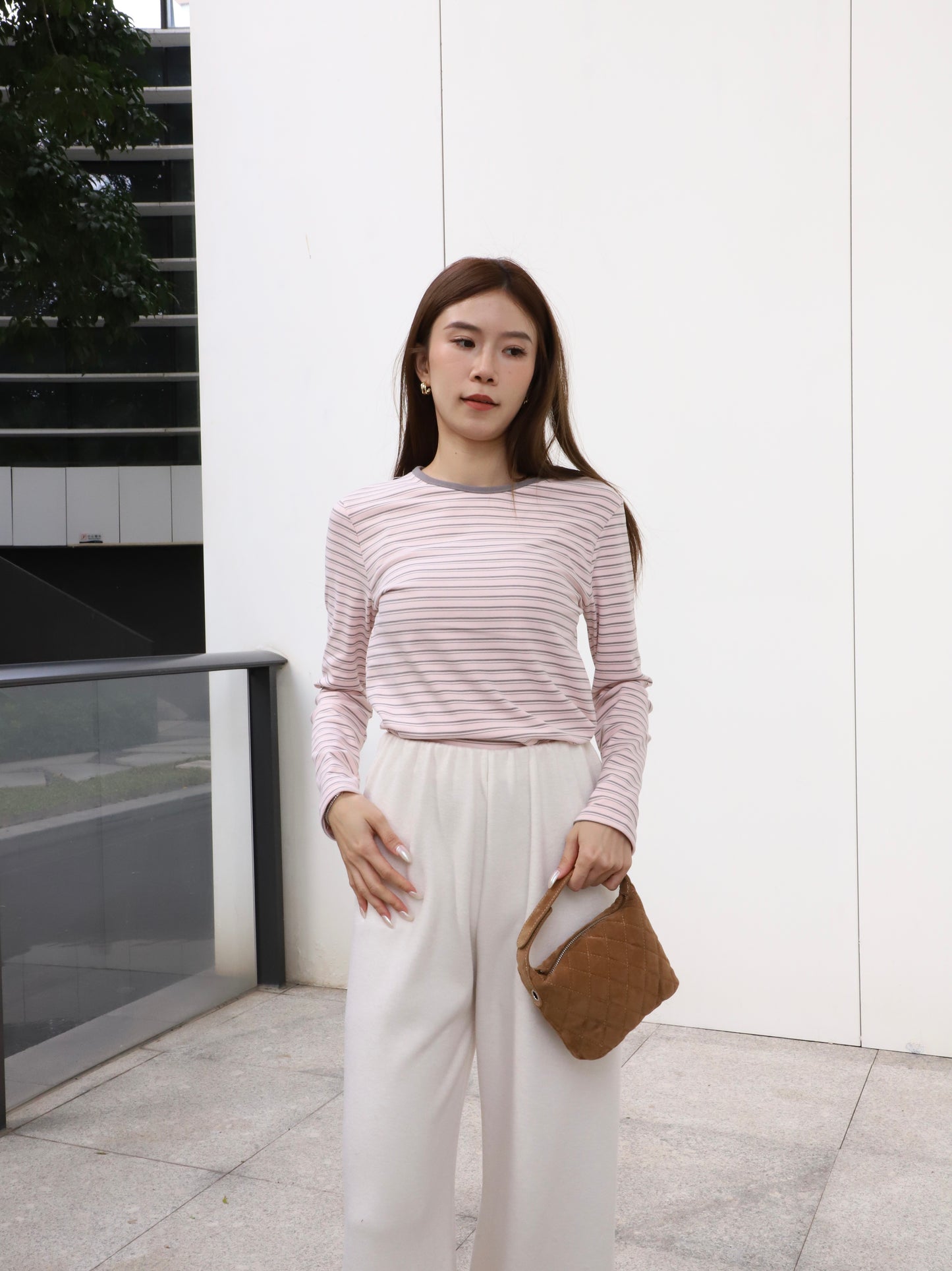 Striped Sheep Like Long Sleeves Top