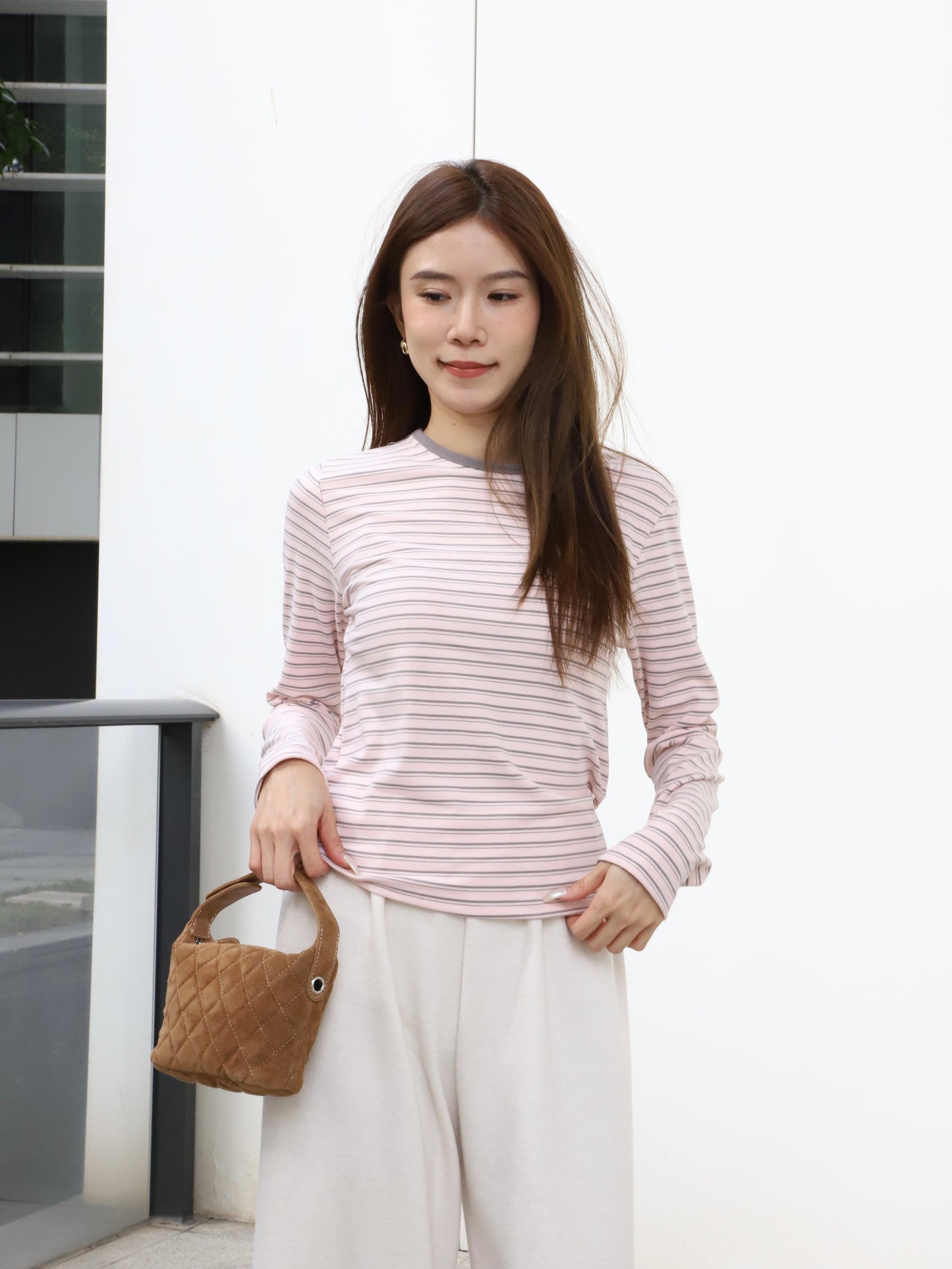 Striped Sheep Like Long Sleeves Top