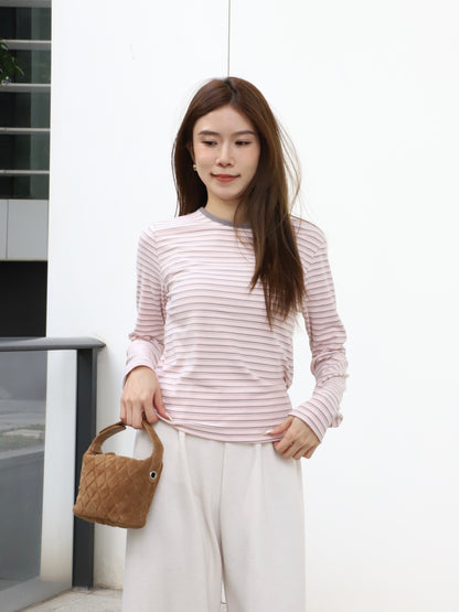 Striped Sheep Like Long Sleeves Top