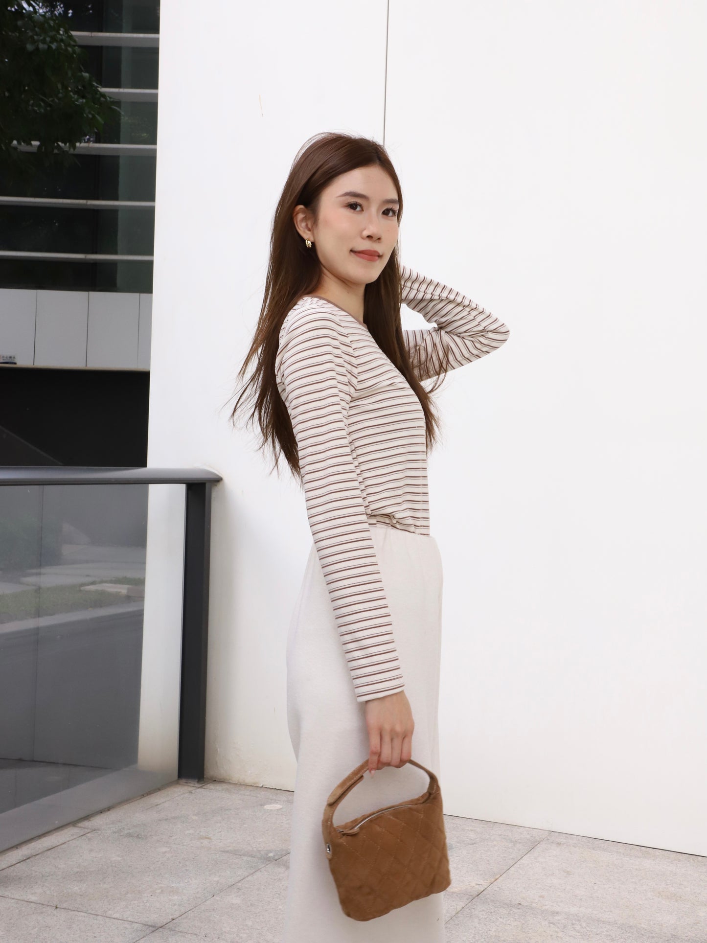 Striped Sheep Like Long Sleeves Top