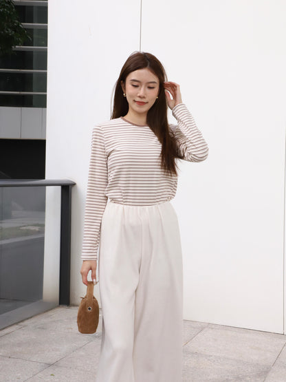 Striped Sheep Like Long Sleeves Top