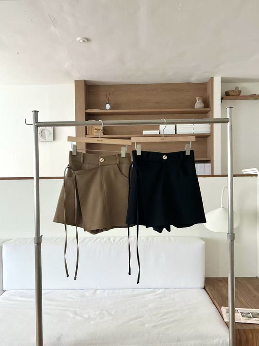 Half Ribbon Skirt Shorts