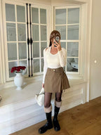Half Ribbon Skirt Shorts