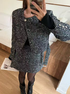 Tweed Snow Cropped Jacket