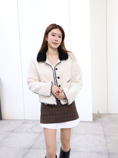 Collar Neck Fluffy Jacket