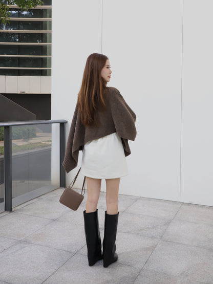 Turtle Neck Wool Cape