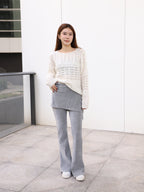Velvet Flare Pants with Layer