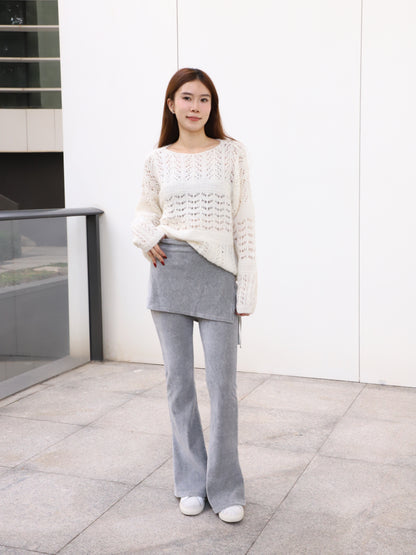 Velvet Flare Pants with Layer