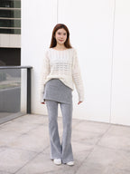 Velvet Flare Pants with Layer